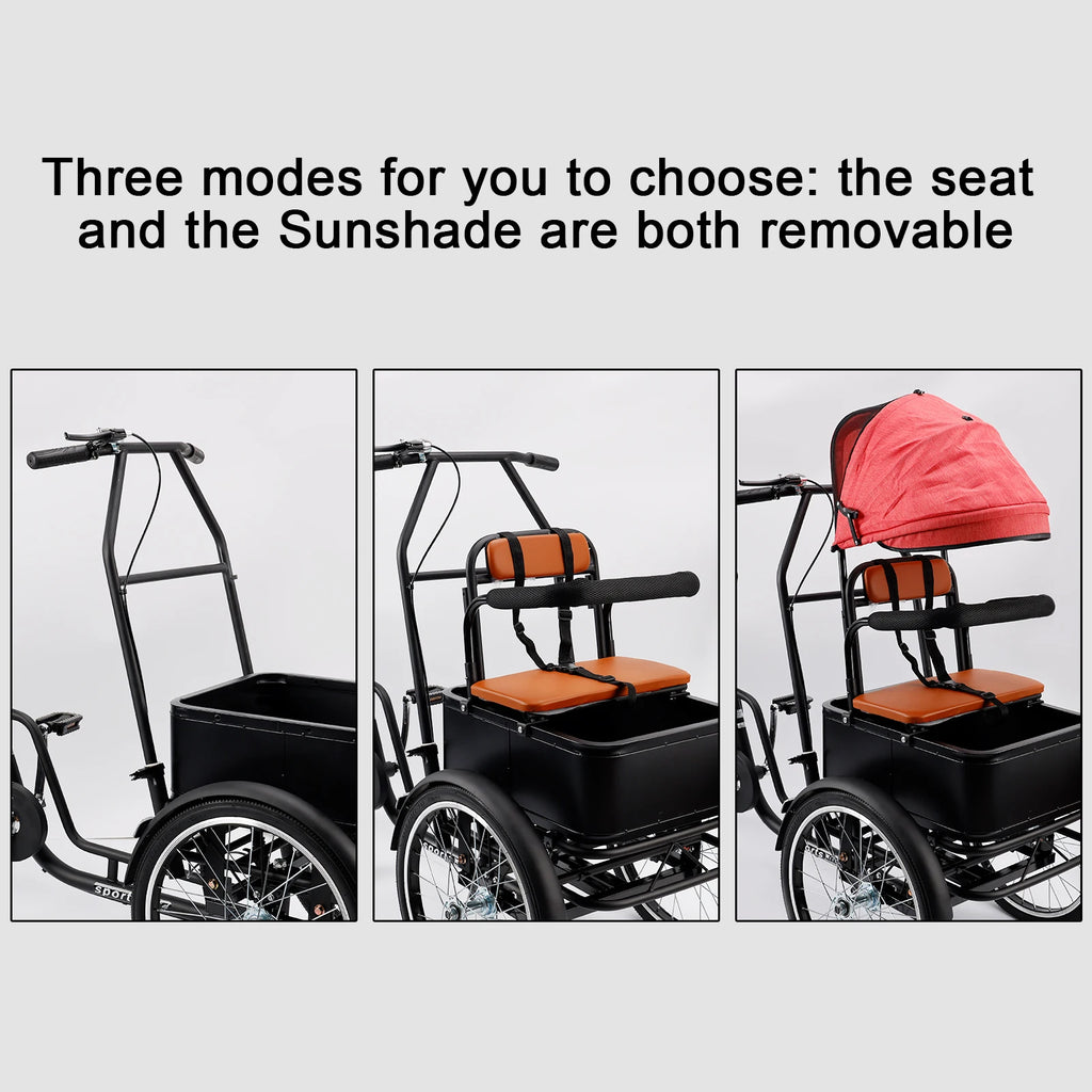 Artudatech 20 inches Pet Dog Cart . 
Shopping Three Wheel Tricycle with Sunshade