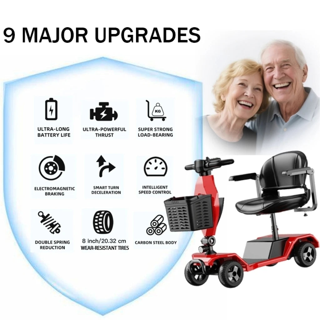 Mobility Scooter for Older Adults
All Terrain 4-Wheel Foldable
Electric Powered  Wheelchair