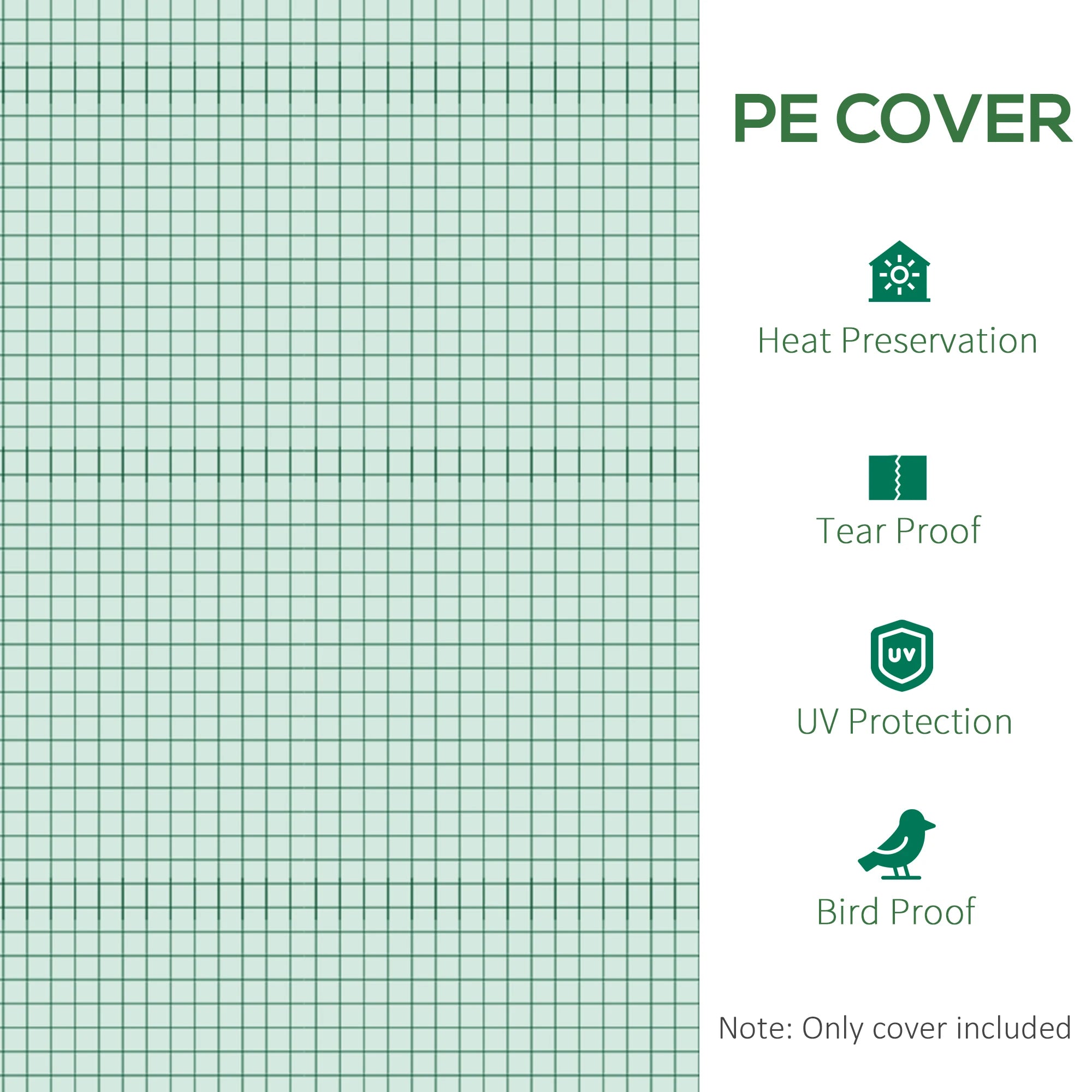Outsunny 9.8' X 6.6' X 6.6' Plastic Greenhouse Cover替换, Heavy Duty Waterproof Tarp for Hoop House