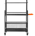 VEVOR Garden Tool Organizer, 16 Slots, Hooks, Tower Rack, Wheels, Garage, Long-Handled Tools, Rake, Broom, Metal Stand