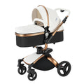PU Leather Baby Stroller 2 in 1 Travel System 
High Landscape Portable Baby Pram
Newborns Aluminum Frame Baby Carriage