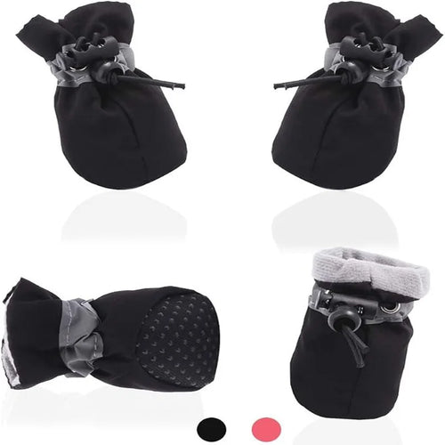 4Pcs Waterproof Dog Boots for Small Dogs - 
Non-slip Sole, Adjustable Drawstring, Soft Breathable Pet Shoes for Puppies