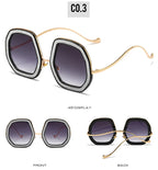 Oversized Polygon Sunglasses Women 2022 Luxury Diamond Shiny Crystal 
Men Shade Hipster Party Eyewear