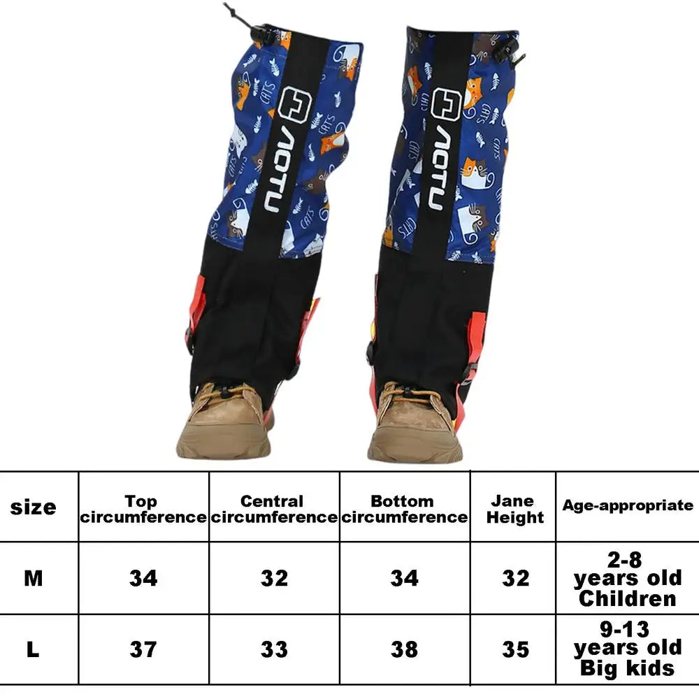 Outdoor Waterproof Snow Gaiter Outdoor Adjustable Snow Shoes Cover Windproof Sand Prevention Children's Outdoor Leg Covers For