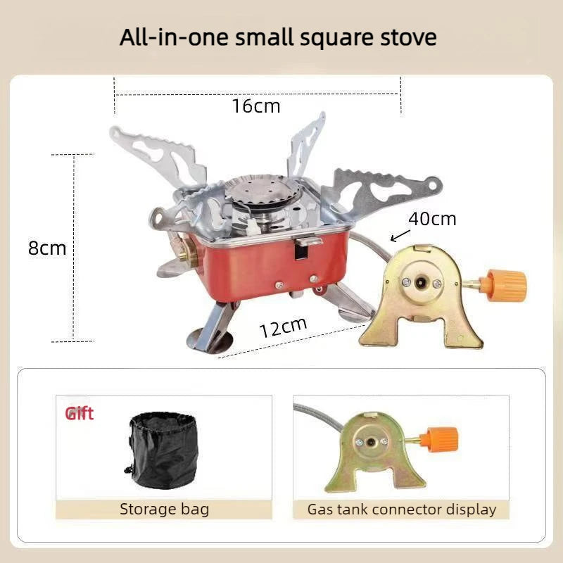 Portable Burner  for Camping.
 Foldable Windproof Outdoor Gas  Stove 
for Backpacking, Camping ,Hiking, Picnic , BBQ Grill