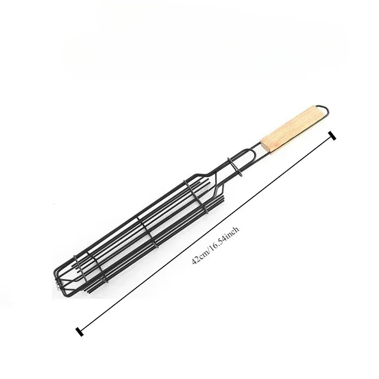 Barbecue Grill Stainless Steel Non-Stick Grill Basket with Handle 
BBQ, Roast Rack for Home Outdoor Picnic Kitchen Dining Tools