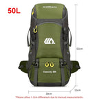 50L Travel Backpack Camping Men Large Hiking Bag 
Tourist Rucksack Waterproof ,Climbing Mountaineering 
A Must have