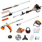 10 in 1 Multi-Functional Trimming Tool, 
52CC 2-Cycle Garden Tool System with Gas Pole Saw,
Hedge Trimmer, Grass Trimmer
