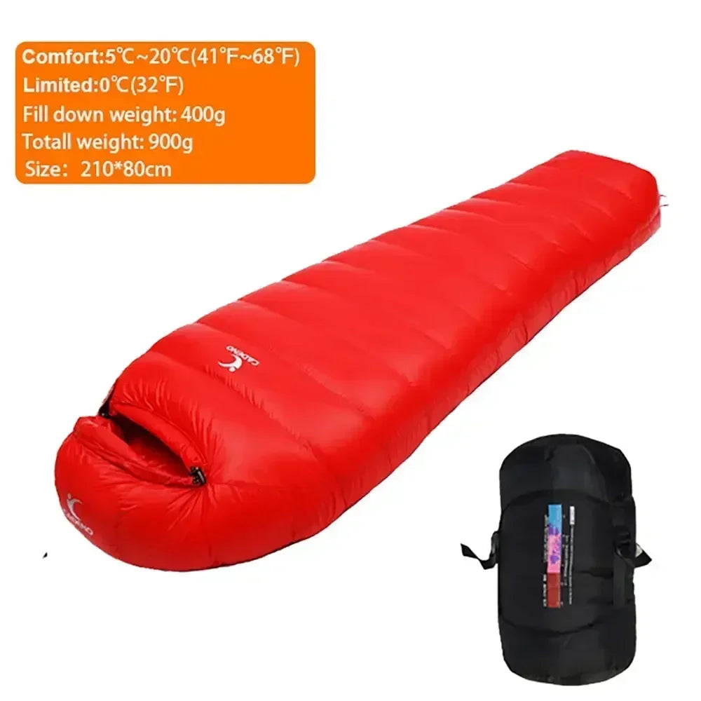 Outdoor Camping White Duck Down Sleeping Bag
Ultralight Winter Autumn Adult Sleeping Bag Suitable for Travel Hiking Camping