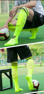 Socks Nylon-- Soccer Adult/  Kids  Towel  Bottom Breathable
 Knee High Training Long Stocking Sports Practical Mesh