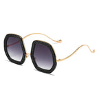 Oversized Polygon Sunglasses Women 2022 Luxury Diamond Shiny Crystal 
Men Shade Hipster Party Eyewear
