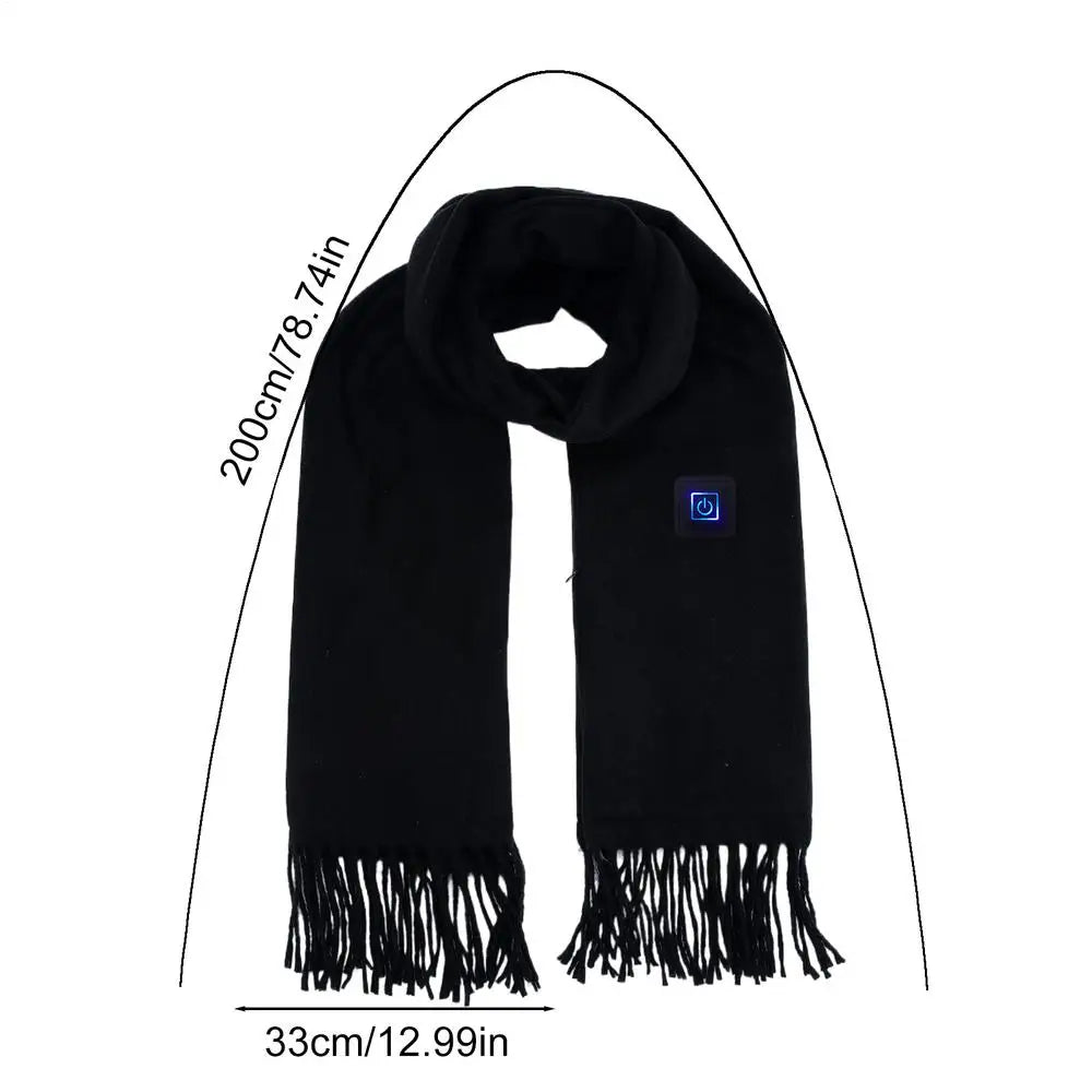USB Charging Electric Heated Scarf Adjustable Temperature Electric Winter Warmer Unisex Creative Neck Warmer