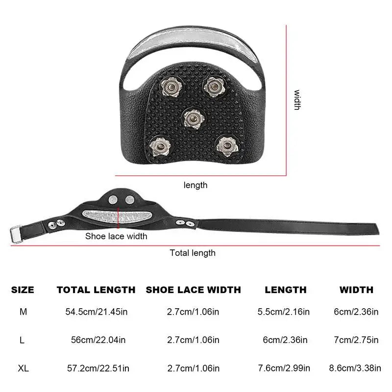 Snow Shoe Spikes Anti-Slip Stainless Steel Gripper Spike ice Cleats Snow Grips Reflective Climbing Crampons