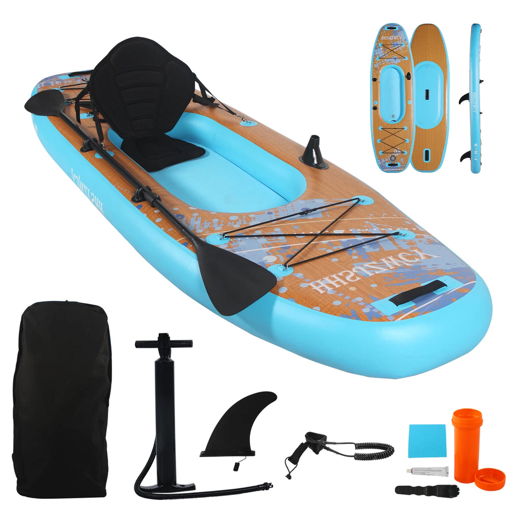 HHSJZWCY 10' Inflatable Stand Up Paddle Board Kayak, 
34'' Extra Wide, for Adults, with Seat, PaddleBoard for Fishing,Touring,