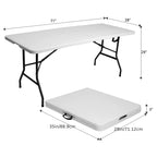 Extra-Large 6ft Waterproof Banquet Table - Heavy Duty Folding w/ Non-Slip Surface! Perfect for All Parties
