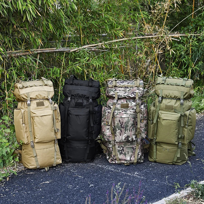 110L Large Capacity Outdoor Backpack Sports Travel  Frame Hiking Bag