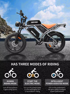 DEEPOWER S7Pro Off-Road Electric Bike 
1500W Motor 48V 60AH LG Battery 
Adults Mountain All-Terrain