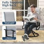 Terrace Swivel Chair, 4-piece Set, 
Outdoor/Indoor  Rocking Chairs, 
All-weather Textile High Back and Metal Frame
