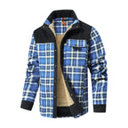 Men's Jackets Winter Windproof Warm 
Casual Bomber Coat Plaid Sherpa Lined Flannel Outdoor Classic  US Size