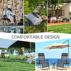 Zero Gravity Set of 2 Portable Recliners
Camping ,Patio , Outdoor Garden Lounge Chair with Cup Holder ,Trays & Adjustable Pillow