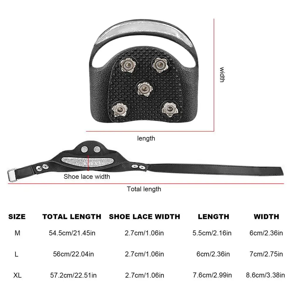 Snow Shoe Spikes Anti-Slip Stainless Steel Gripper Spike ice Cleats Snow Grips Reflective Climbing Crampons