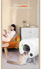 Automatic Smart Cat Toilet,   Electric Litter Box Can Be Remotely Controlled By App enclosed