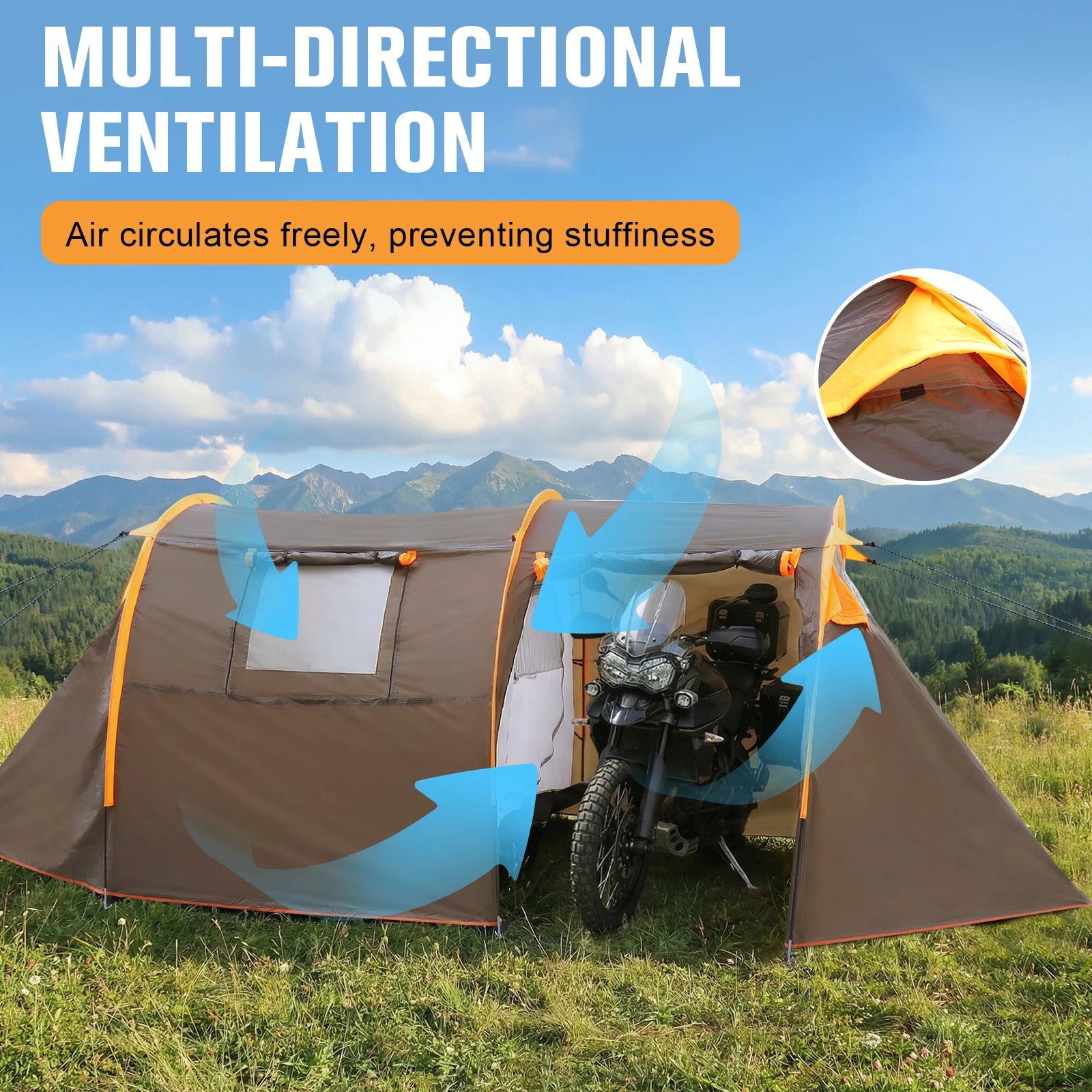 Oxford 2-Person Bikepacking Tent 
Windproof-- Lightweight-- Rainproof Waterproof
 Motorcycle Tent for Camping Hiking Cycling