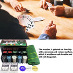 200Pcs Texas Poker Chips With Box Professional Card Games Counting Casino Poker Game Set Chip Cloth Playing Cards Gambling Games