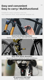 WEST BIKING 400PSI Bicycle Air Pump
 High Pressure MTB Front, Rear Suspension Pressure Gauge Schrader Valve