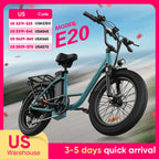 URLIFE 1000W E20 Electric Bike | 48V 13Ah Removable Battery, 
20MPH, 20''X3" Fat Tire, 7-Speed
 with Dual Disc Brake