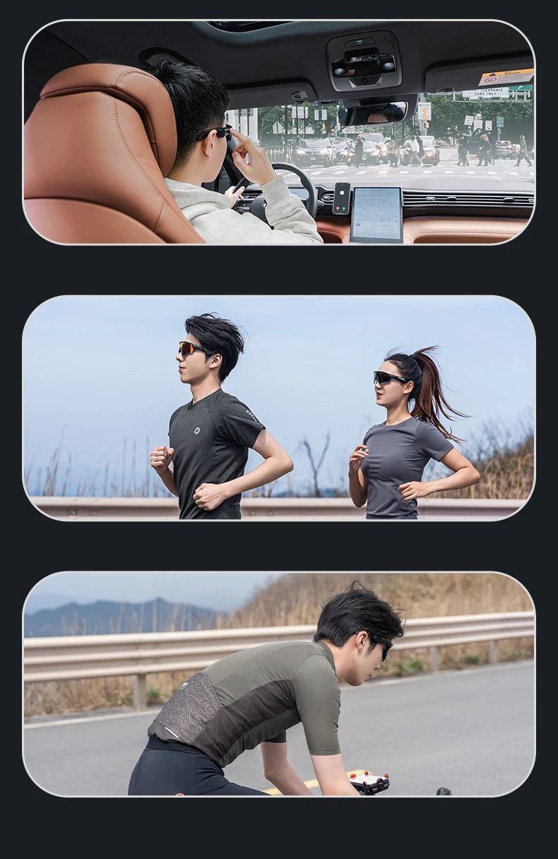 ROCKBROS Cycling Glasses Wireless Bluetooth 5.2 Polarized Sunglasses Headset Telephone Driving MP3 Riding Eyewear UV400 Goggles