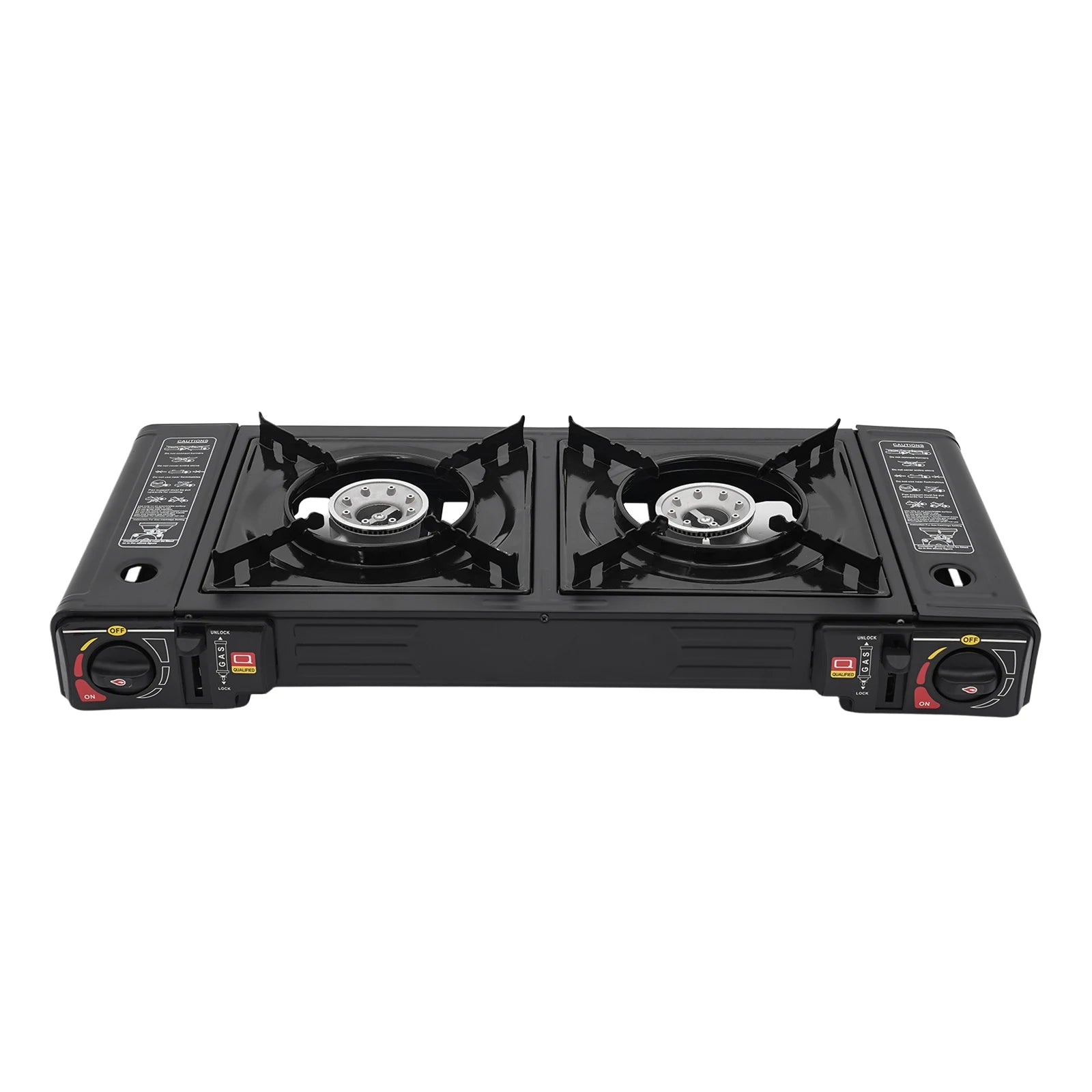 2 Burners-- Portable Camping Stove,     2.5KW Auto Ignition
Butane/LPG Gas  w/Baking Tray+Carrying Case for RV Outdoor Picnic BBQ