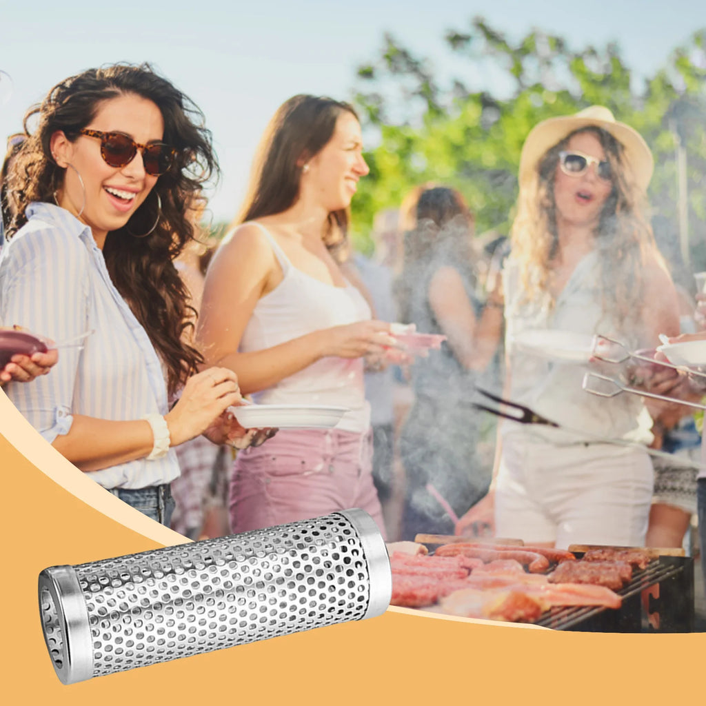 6/12in BBQ Grill Smoke Pipe High Temperature Resistant Round 
BBQ Wood Pellet Smoker 
Tube  Easy To Clean Barbecue Gadgets