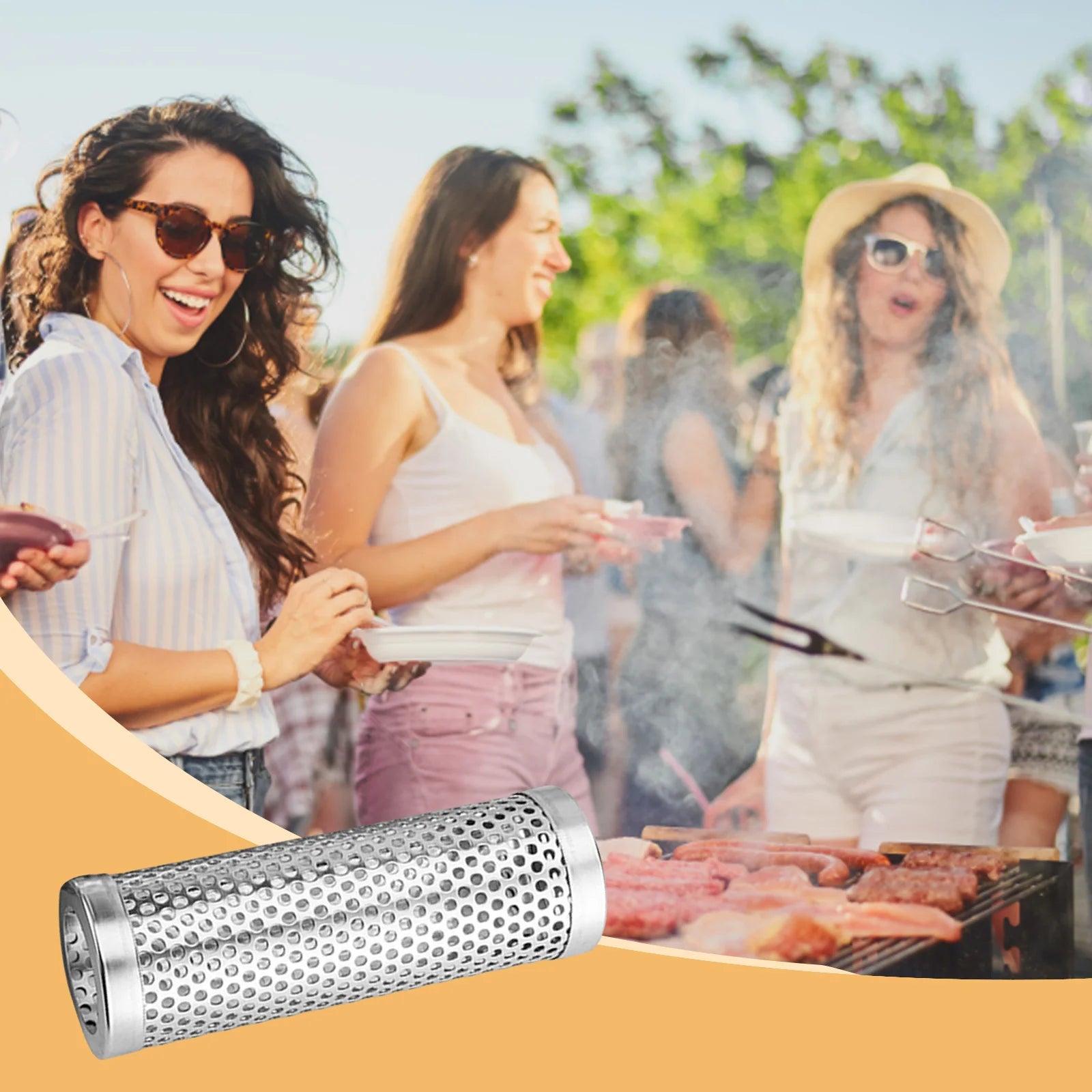 6/12in BBQ Grill Smoke Pipe High Temperature Resistant Round 
BBQ Wood Pellet Smoker 
Tube  Easy To Clean Barbecue Gadgets