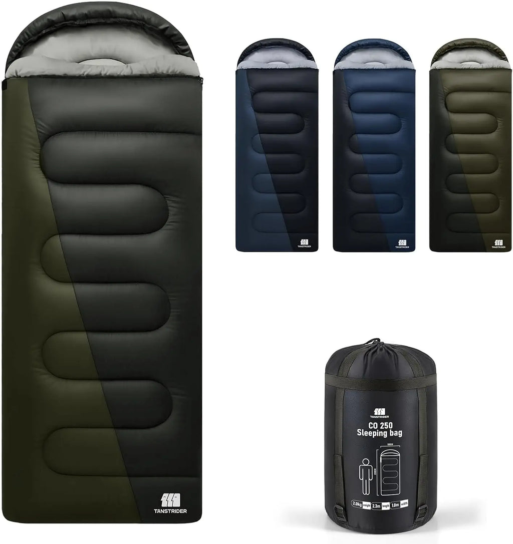 0 Degree XXL Winter Sleeping Bags for Adults Cold Weather,Camping Sleeping Bag for Kids with Compression Sack,4 Season Camping
