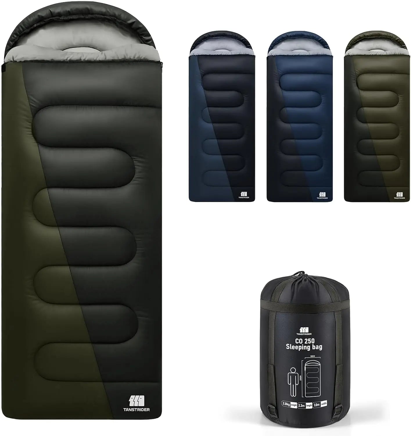 0 Degree XXL Winter Sleeping Bags for Adults Cold Weather,Camping Sleeping Bag for Kids with Compression Sack,4 Season Camping