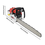 2 Stroke Gas-powered Chainsaw 52CC Gasoline Chain Saw Set Single Cylinder Air-cooled for Cutting Wood