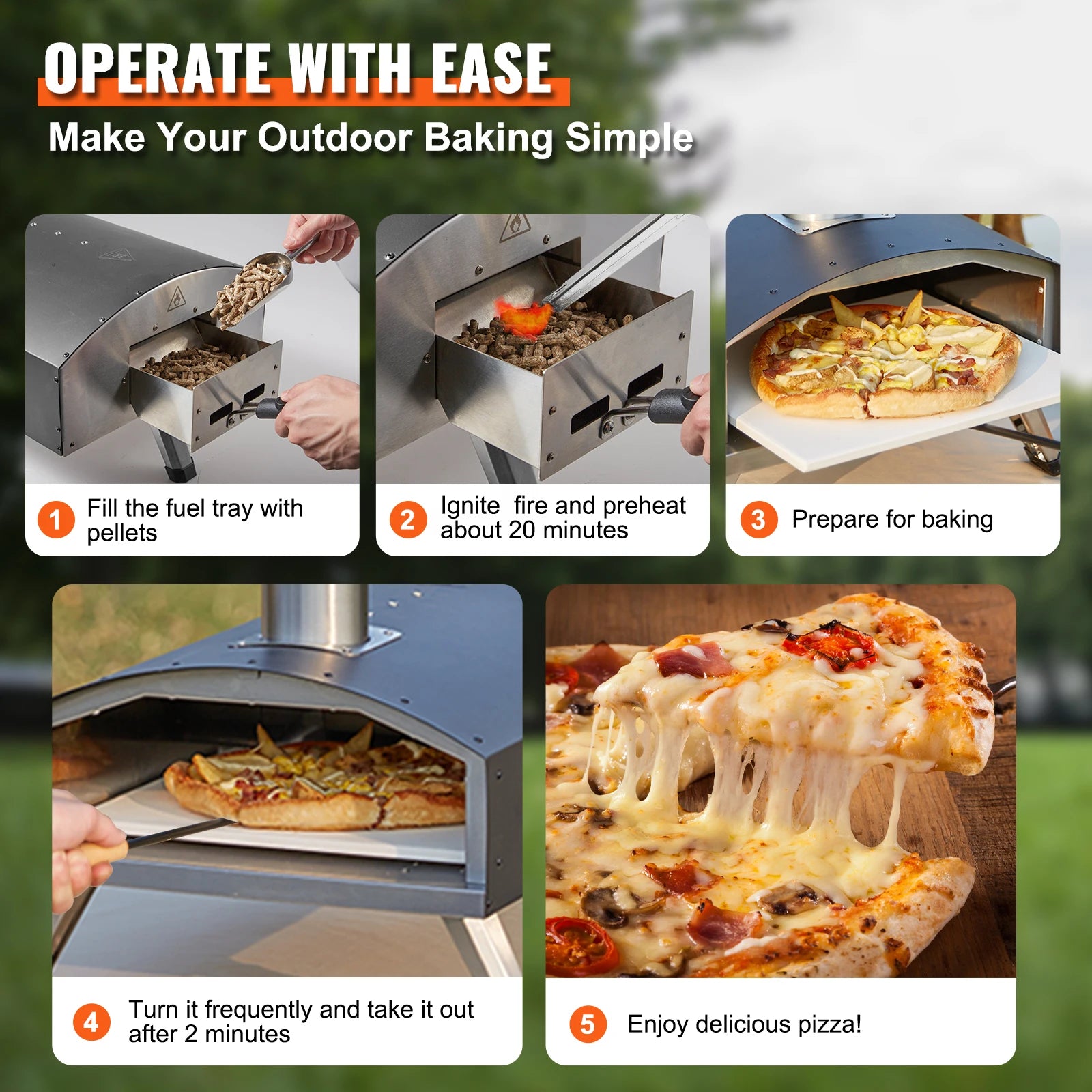 Succebuy 12inch Outdoor Oven Charcoal Fired ,Portable 
Stainless Steel Grill&Pizza 
Waterproof for Backyard Camping