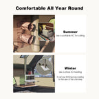 Army Green Waterproof Windproof Inflatable Tent 
for Camping,       4 Season Air Glamping Tent House with Chimney Opening,
AC Vent