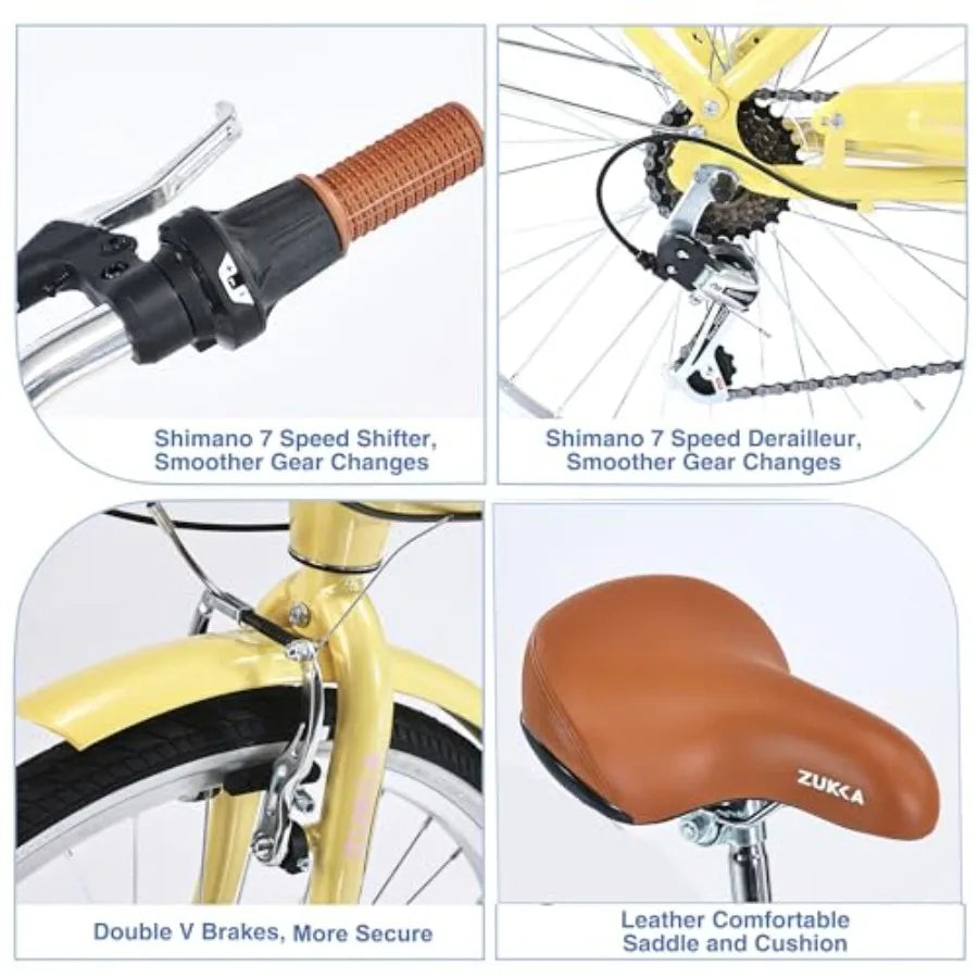 24/26 Inch Cruiser Bicycle with 7 Speed , for Women 24/26 Woman's Bike