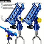 2-piece stainless steel fishing rod holder, 
360° adjustable one-touch lock, reinforced nylon tip and tapered drill rod self-lock