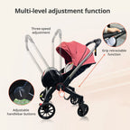 Multi-functional baby stroller, Foldable , Outdoor handcart, Adjustable backrest, Bidirectional push high view