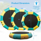 Inflatable for Lake ,with Electric Pump and Rope Ladder, 
Heavy Duty Blue Trampoline