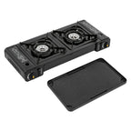 Butane Gas Camping Stove 
Dual Burner Portable Outdoor Grill for Picnic Hiking Trekkin
