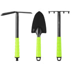 Deli Garden  Set 3 Piece Heavy Duty Gardening Hand Tools Kit 
with Hand Trowel,Hoe and Rake, Delicate Gift for Planting