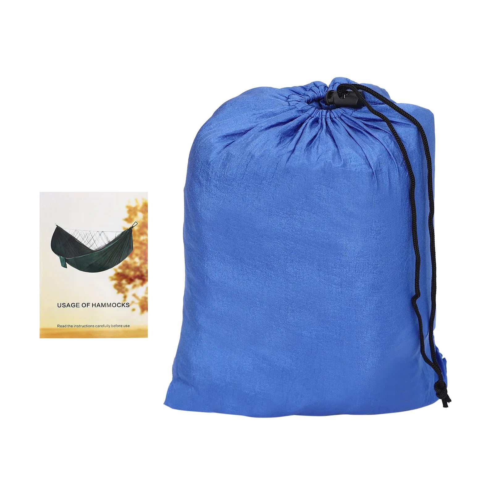 Blue Camping Hammock w/h Rain Fly Tarp Mosquito Net Tent Hammock for Backpacking and Travel