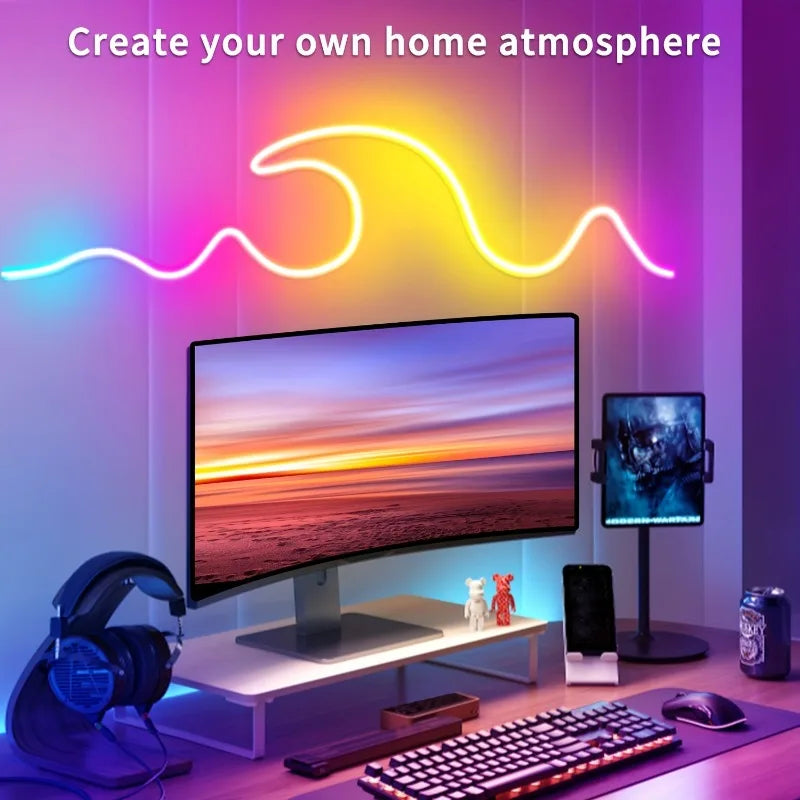 Neon LED Rope Lights 
For any dining or bed room 
Flexible LED Light configuration With Remote And APP Control