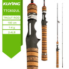 KUYING TETON  5'2" 6' 6'3" 6'4"6'2" 6'6"  Cane Spinning Rod &  Casting FUJI Carbon 1-4g 0.8-3g 2-10g M-Fast bfs