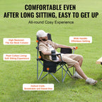 SucceBuy Camping Folding Chair for Adults  
Portable Quad Lumbar Back , Padded Arm  with Side Pockets for Beach, Lawn, Picnic