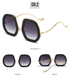 Oversized Polygon Sunglasses Women 2022 Luxury Diamond Shiny Crystal 
Men Shade Hipster Party Eyewear